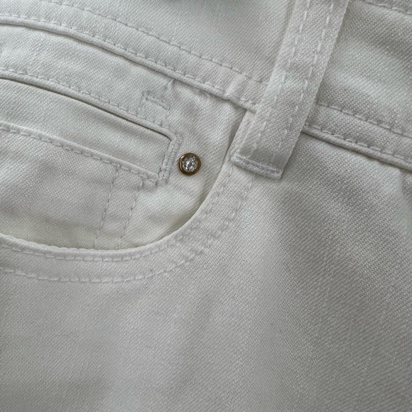 Blanc White Boot Leg Denim Silver/Gold Studs & Stones Ladies 10 NEW - Picture 8 of 14